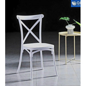 Bistro : Ghế Đơn Lưng Tựa X - Màu Trắng 